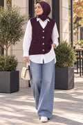 Pull sans manches en maille