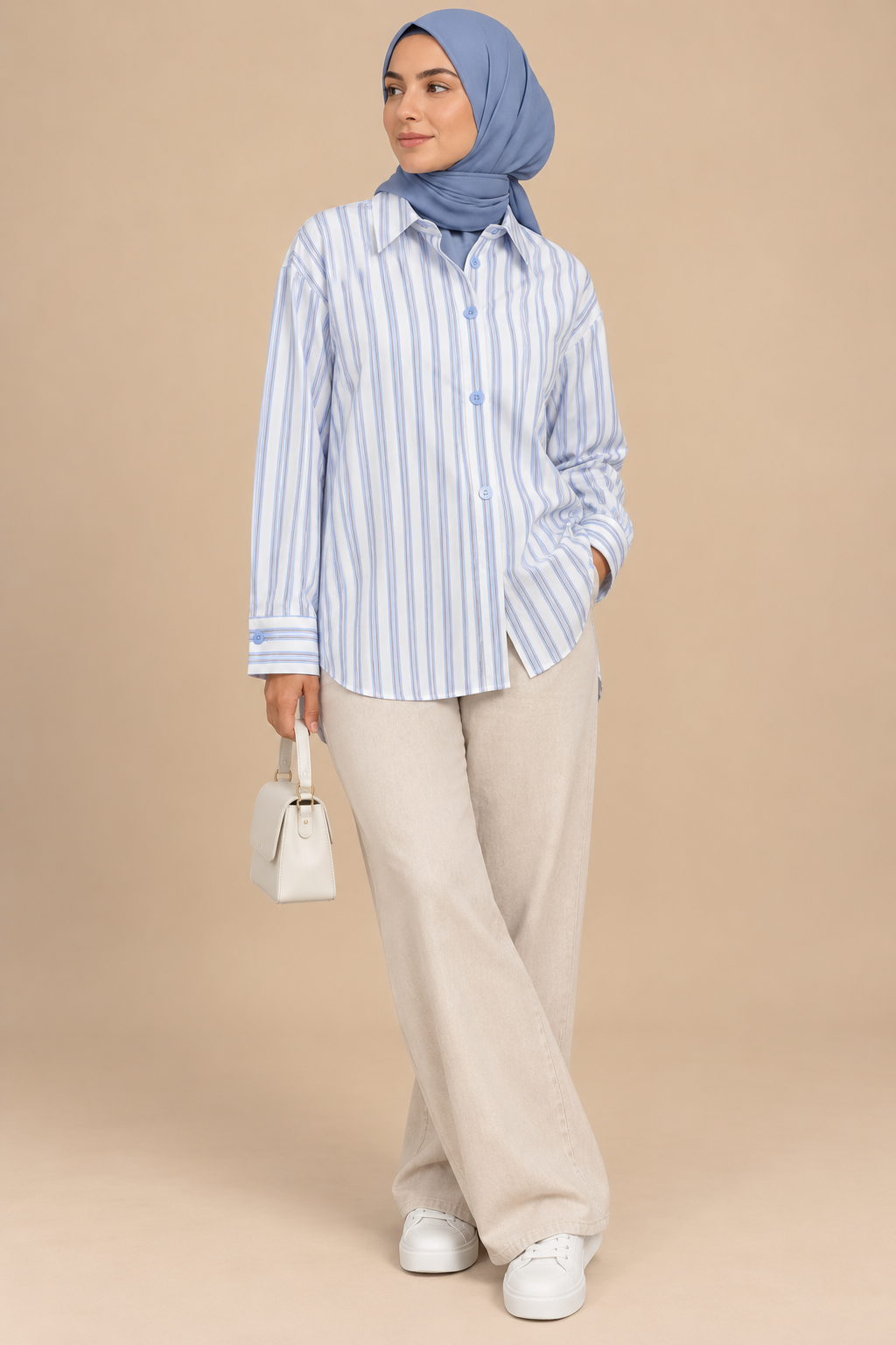 Chemise rayée bleue & blanche