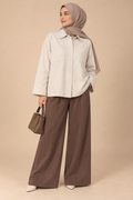 Surchemise utilitaire – Marron & Écru