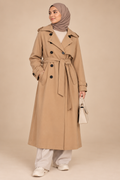 Trench long ceinturé – Beige
