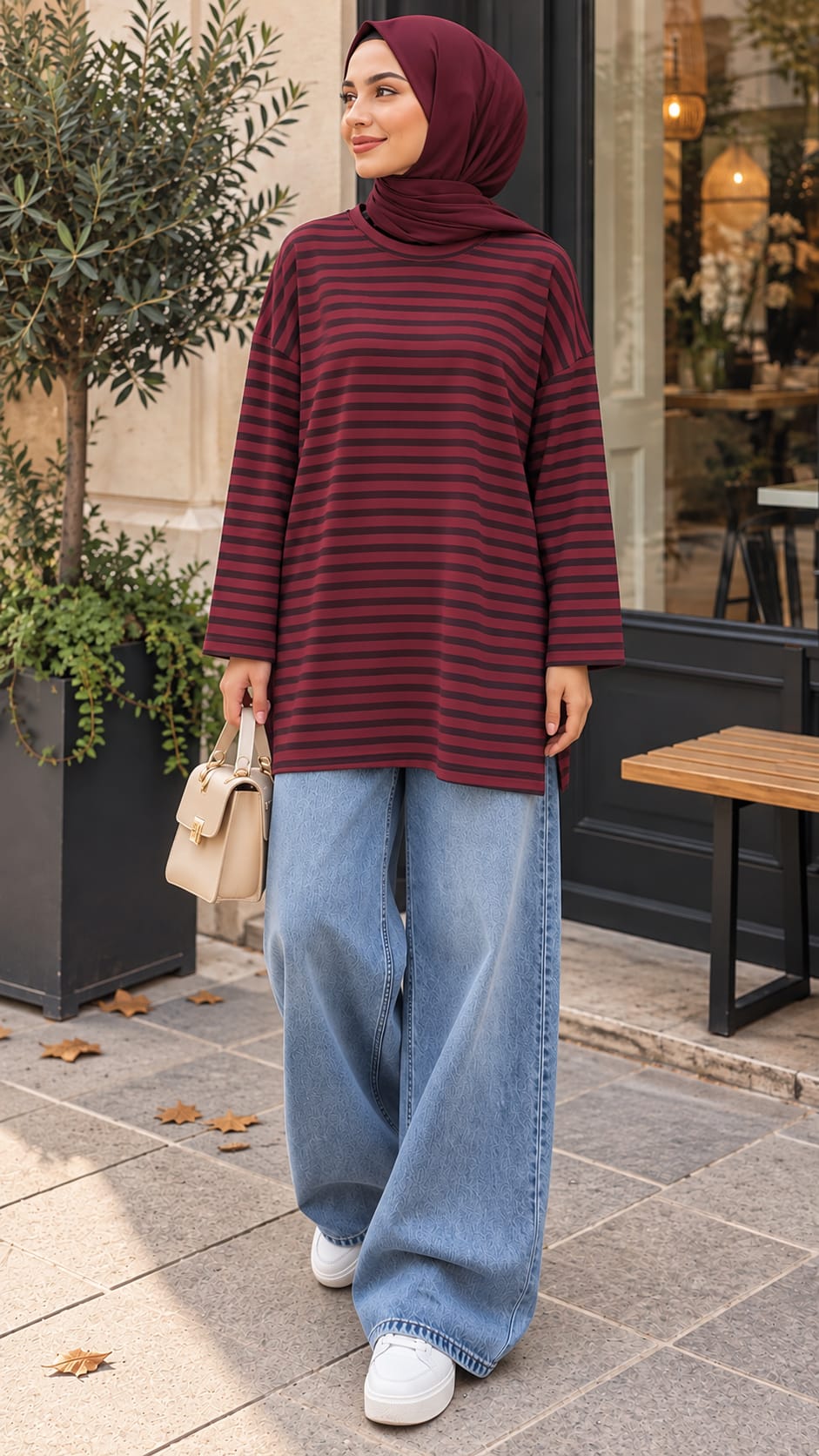T-shirt oversize rayé – Casual chic