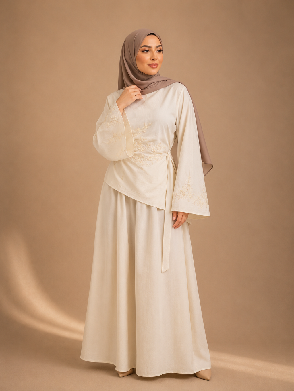 Ensemble Jupe et Haut Kawtar Blanc