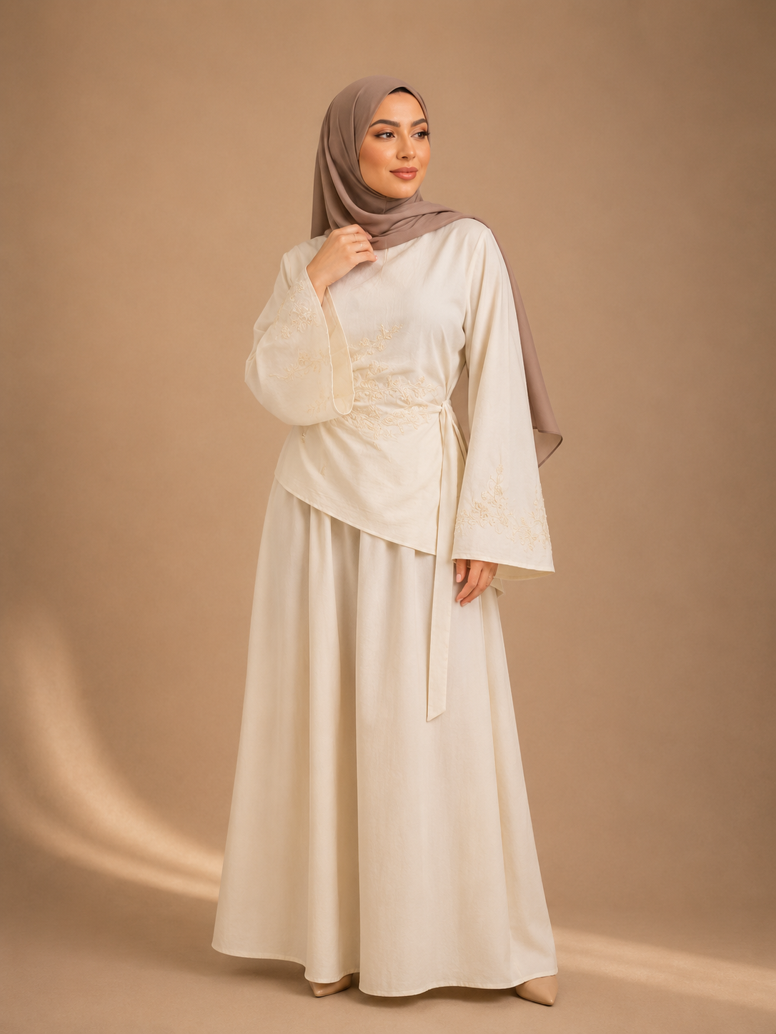 Ensemble Jupe et Haut Kawtar Blanc
