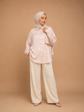 Chemise Tunique Sophia satinée rose