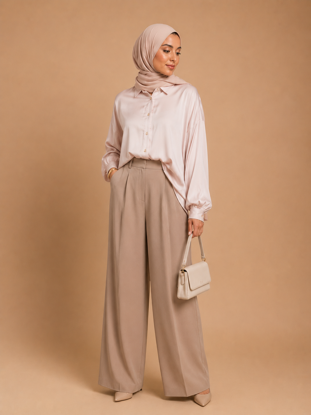 Chemise Tunique Sophia satinée rose