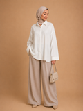 Chemise Tunique Sophia satiné blanc