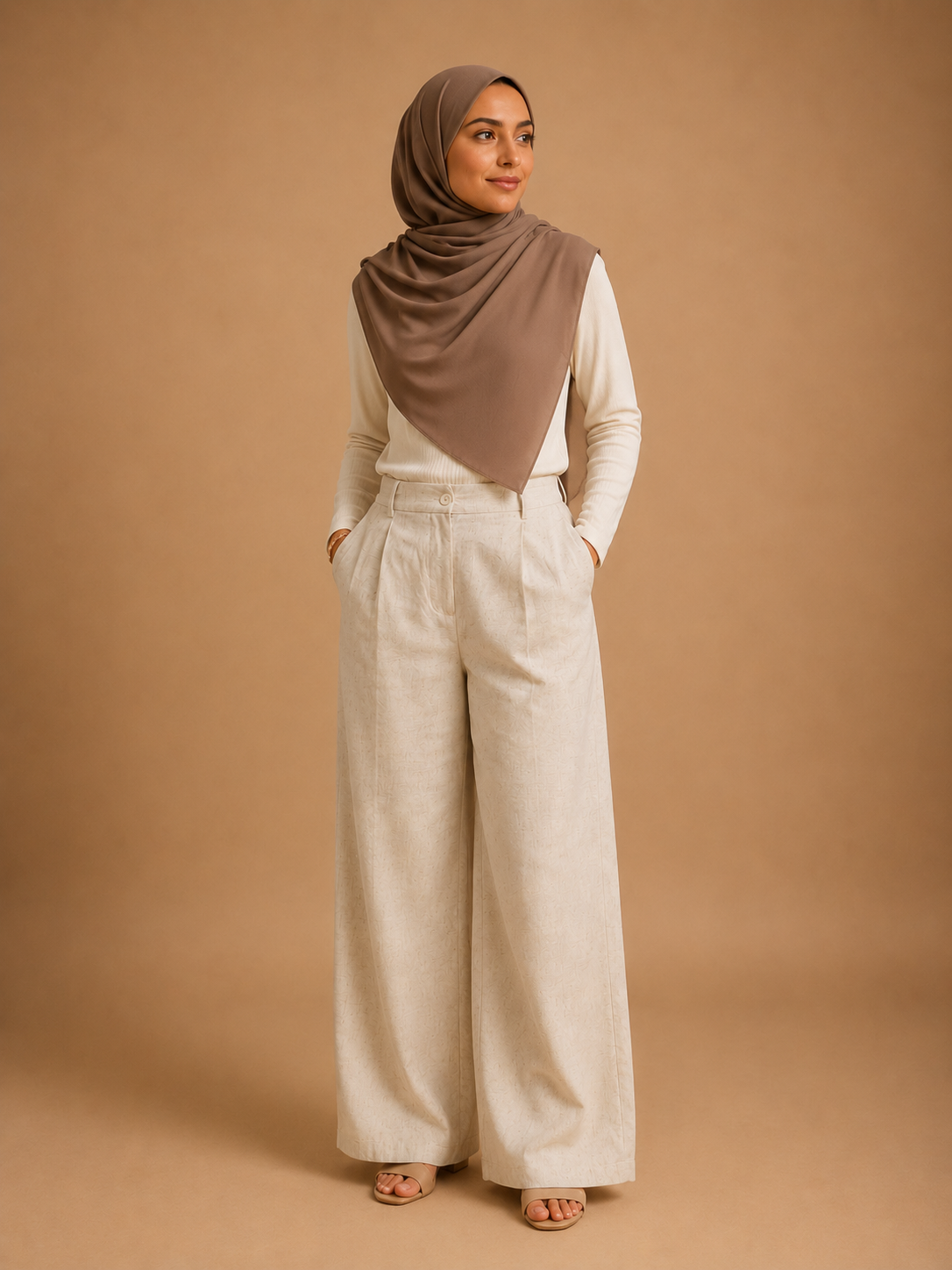 Pantalon large en lin Nadia
