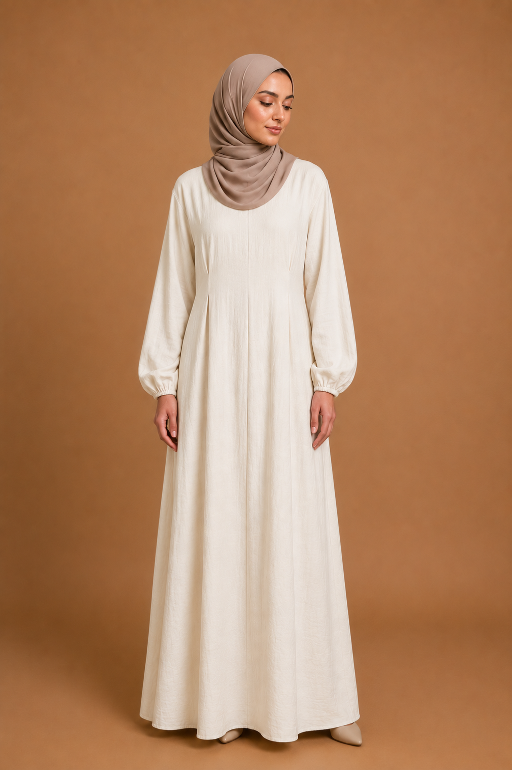Robe en lin Camelia beige