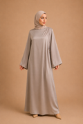 Robe satinée beige Joumeira