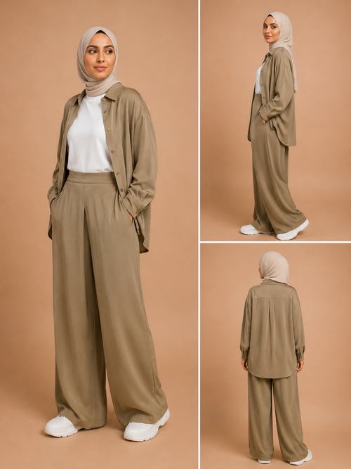 Amal beige olive set