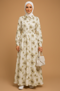 Robe Nora verte à fleurs