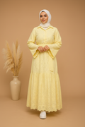 Robe brodée Aya Jaune
