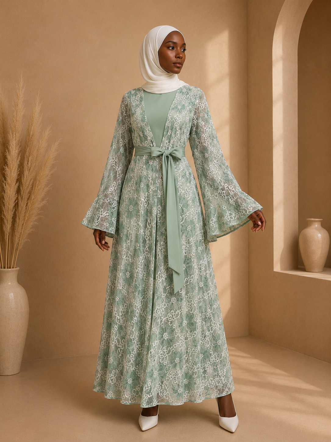 Ensemble Robe et Kimono Dentelle Sirine