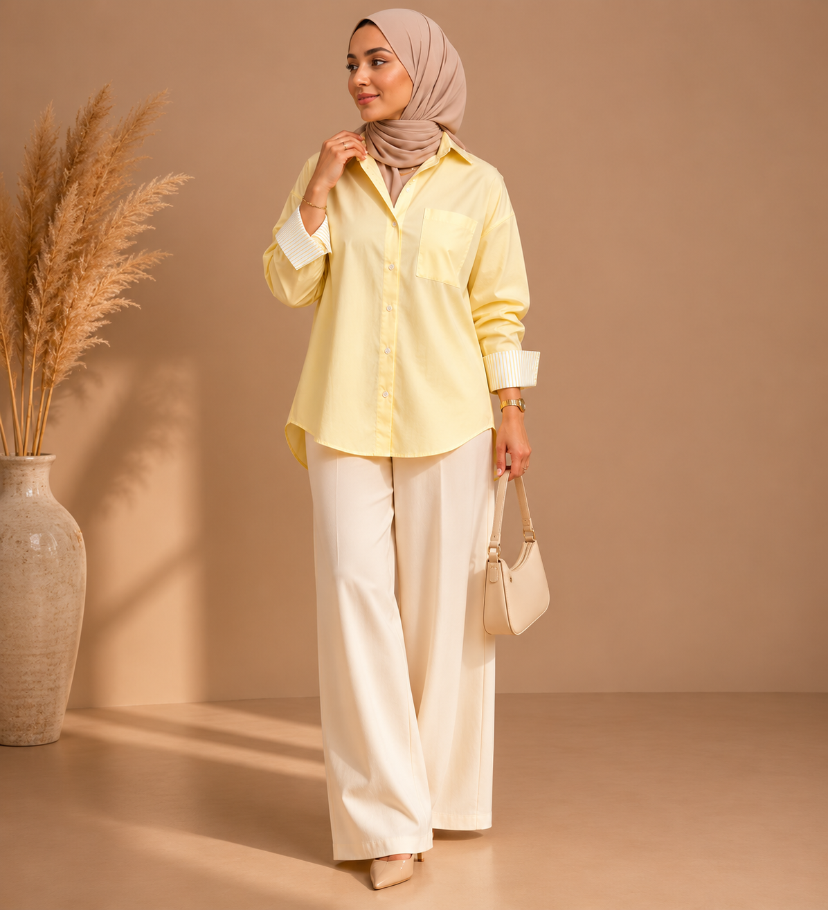 Chemise oversize Jaune Selma