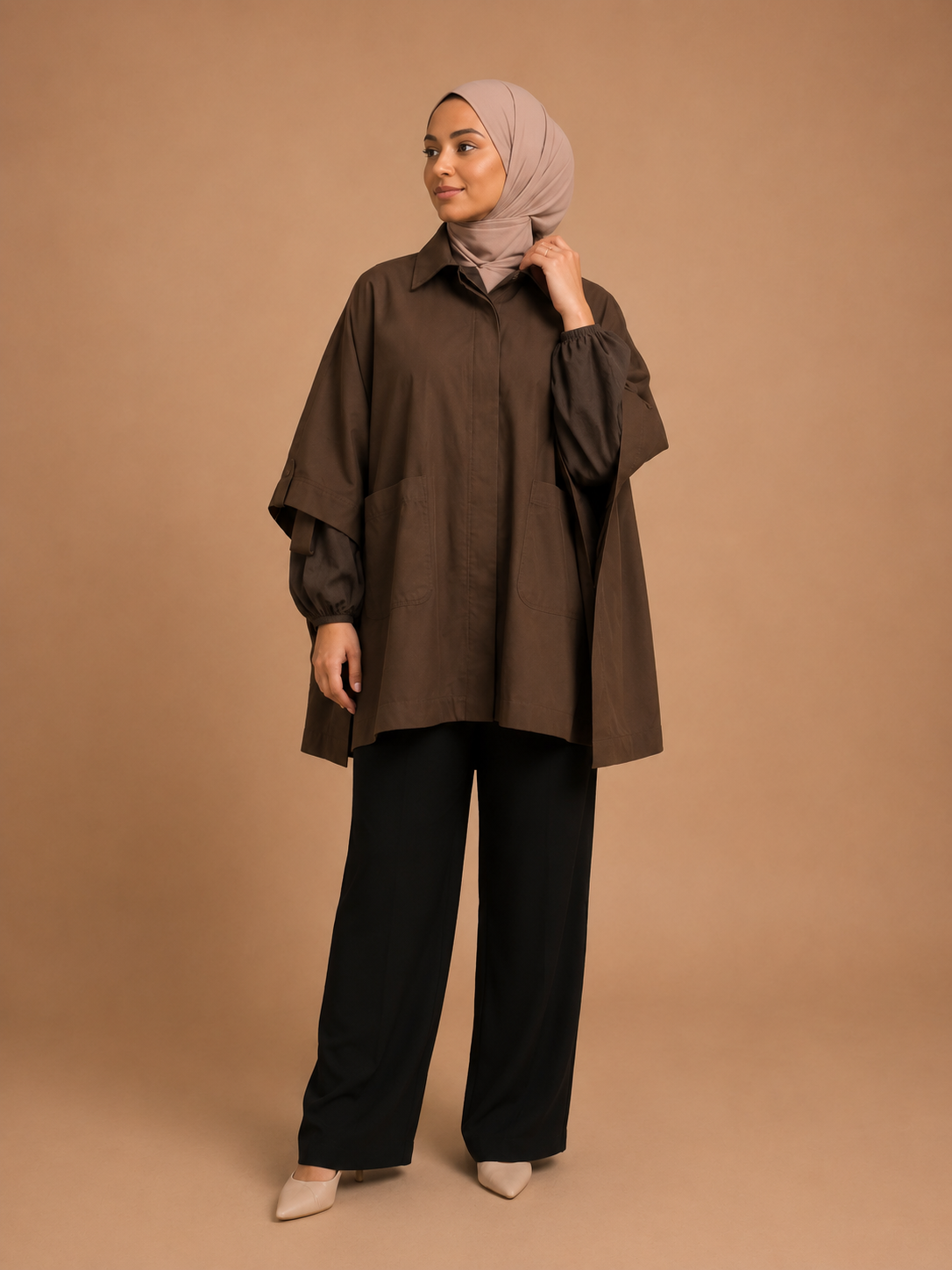 Trench Overzise marron