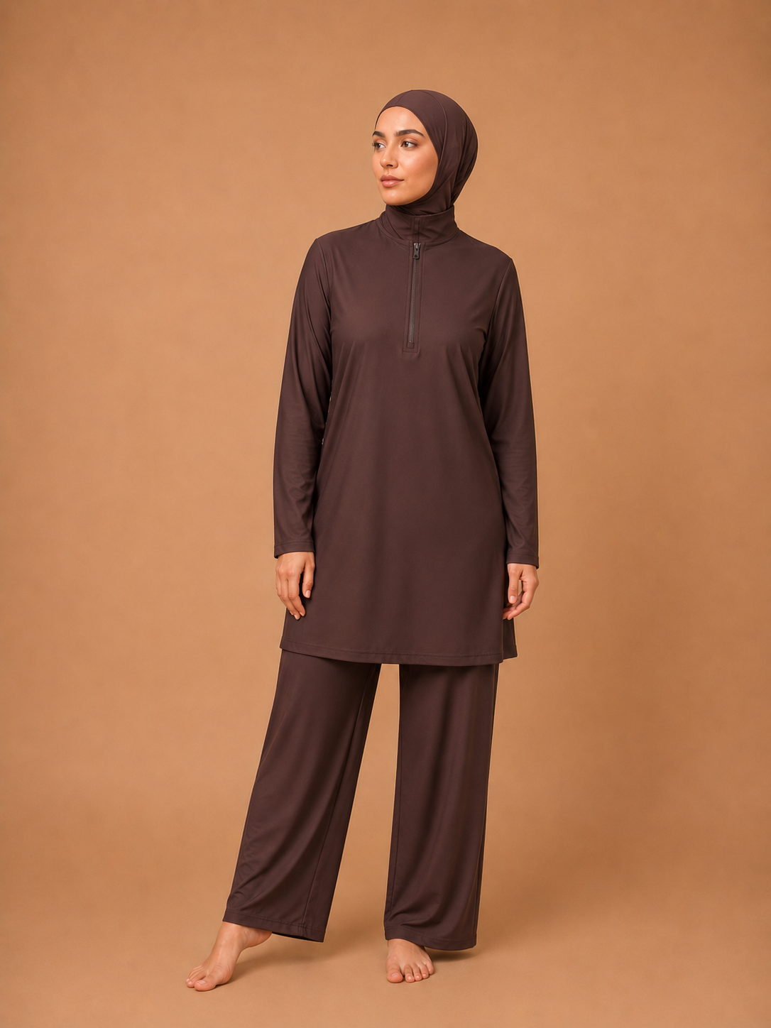 Burkini Maillot de bain Islamique Marron