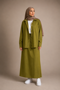 Ensemble Haut et Jupe Kaki Lamia