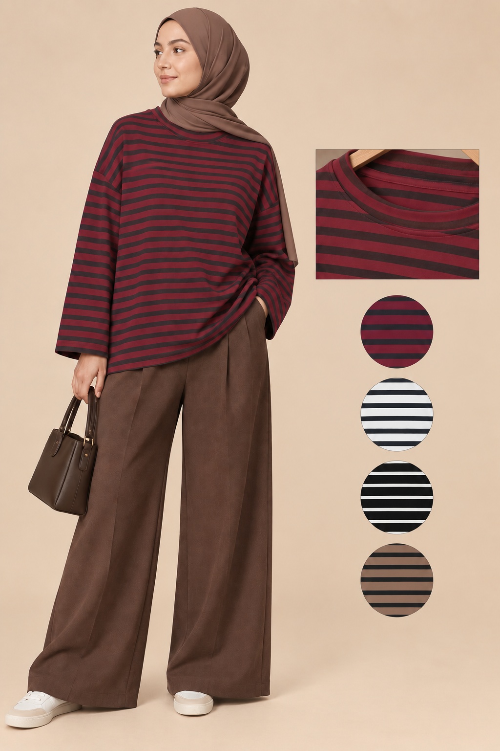 T-shirt oversize rayé – Casual chic