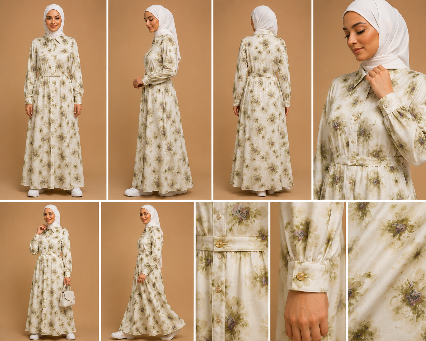 Nora green floral dress