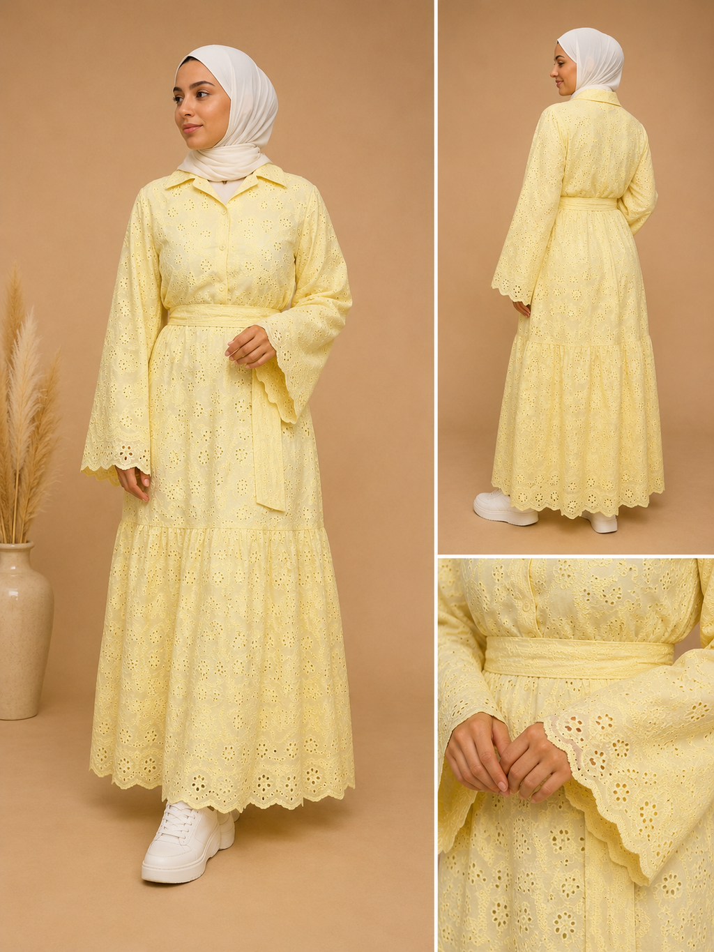 Robe brodée Aya Jaune
