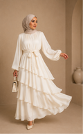 Zahra White Ruffled Dress
