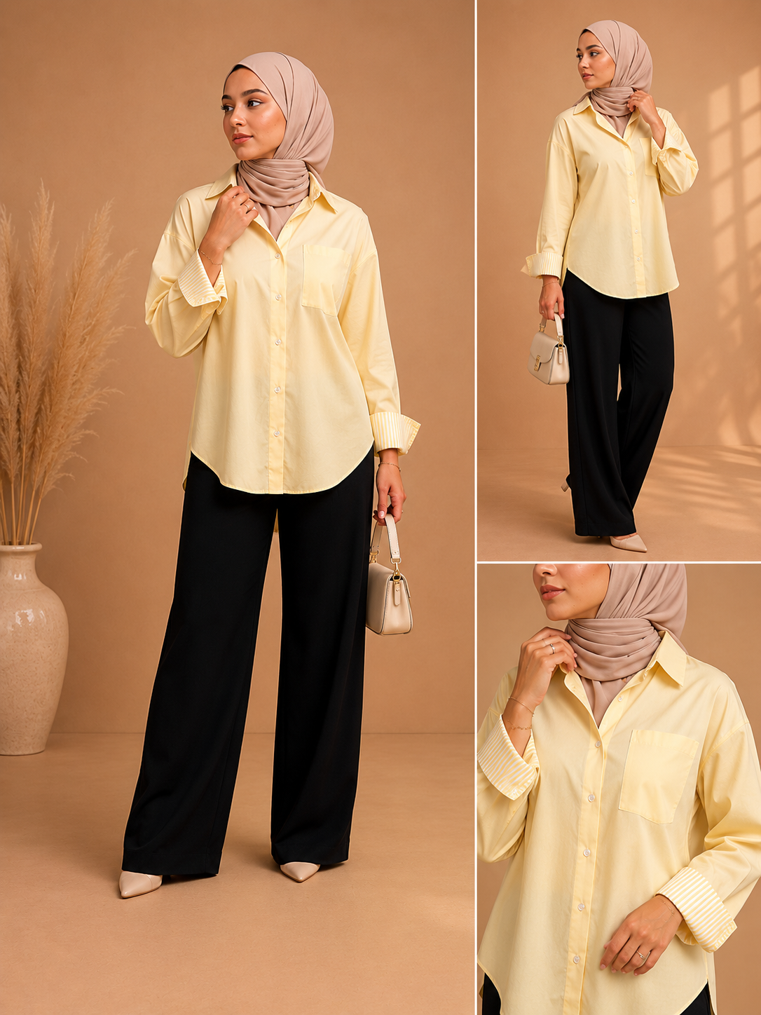 Chemise oversize Jaune Selma