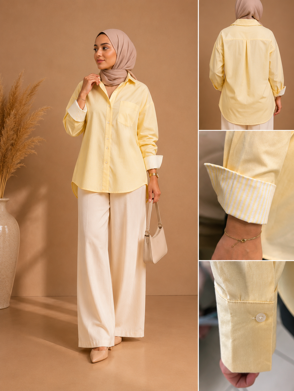 Chemise oversize Jaune Selma