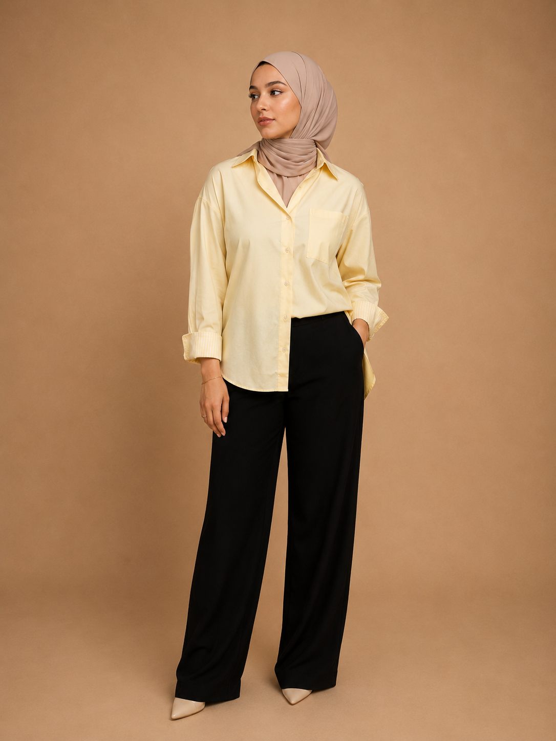 Chemise oversize Jaune Selma
