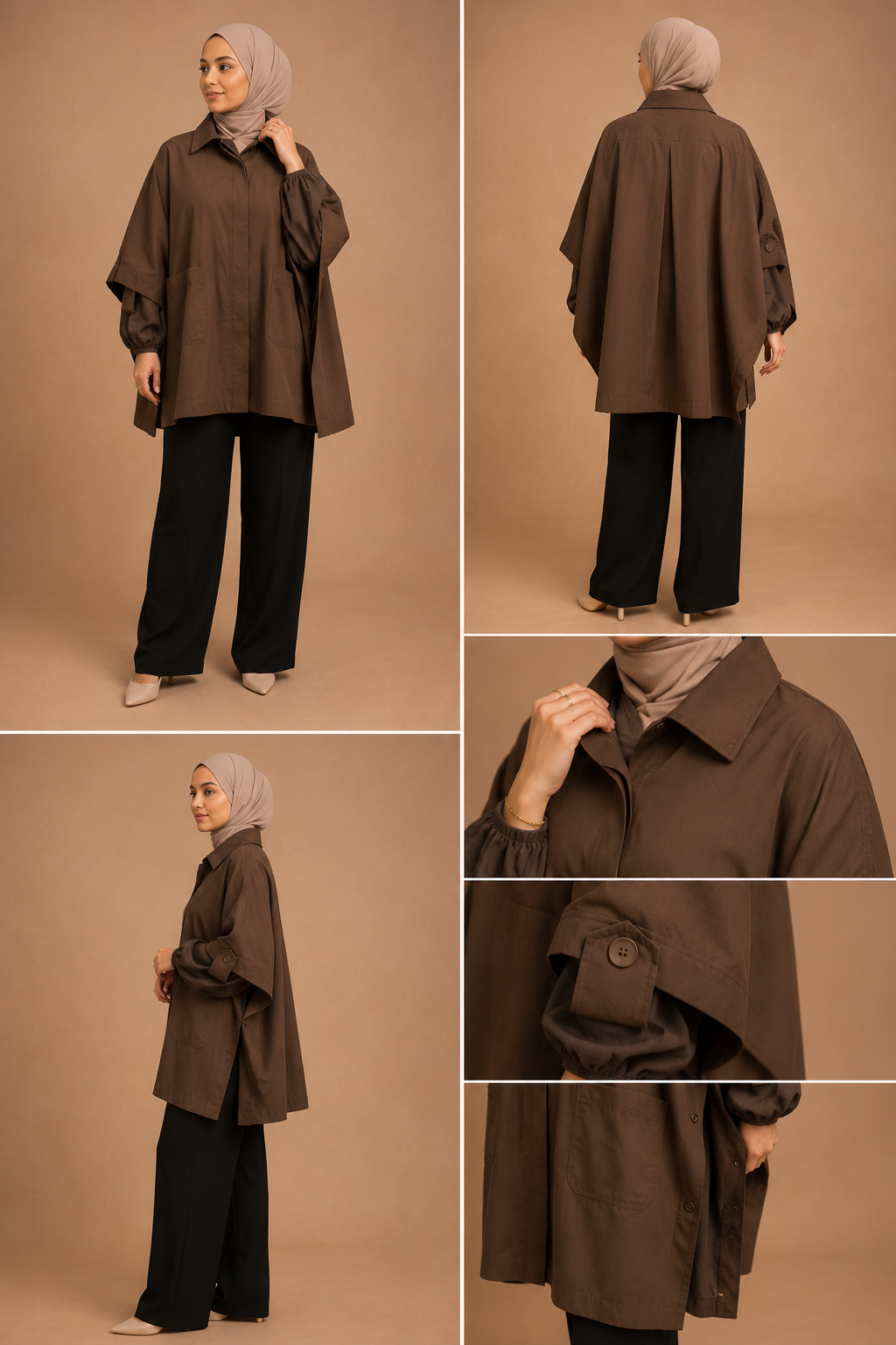 Trench Overzise marron