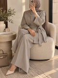 Ensemble beige taupe avec ceinture