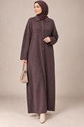 Robe pull longue marron