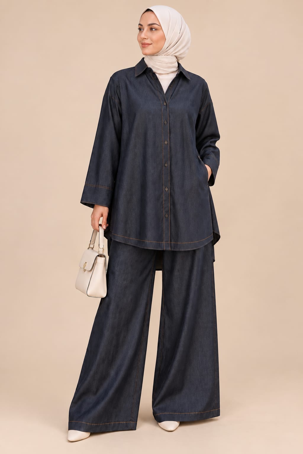 Ensemble chemise et pantalon en jean