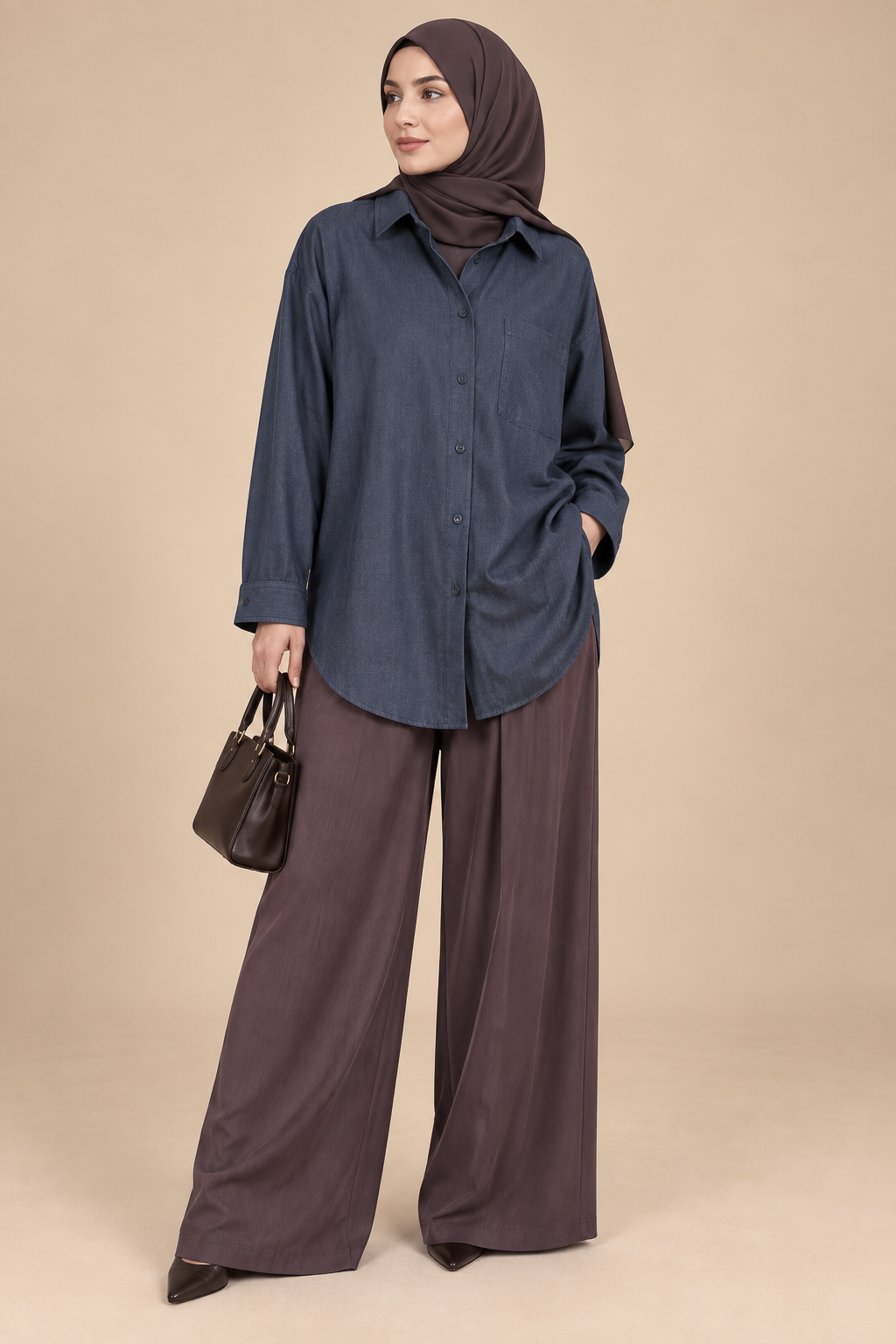 Chemise en jean oversize – Bleu denim